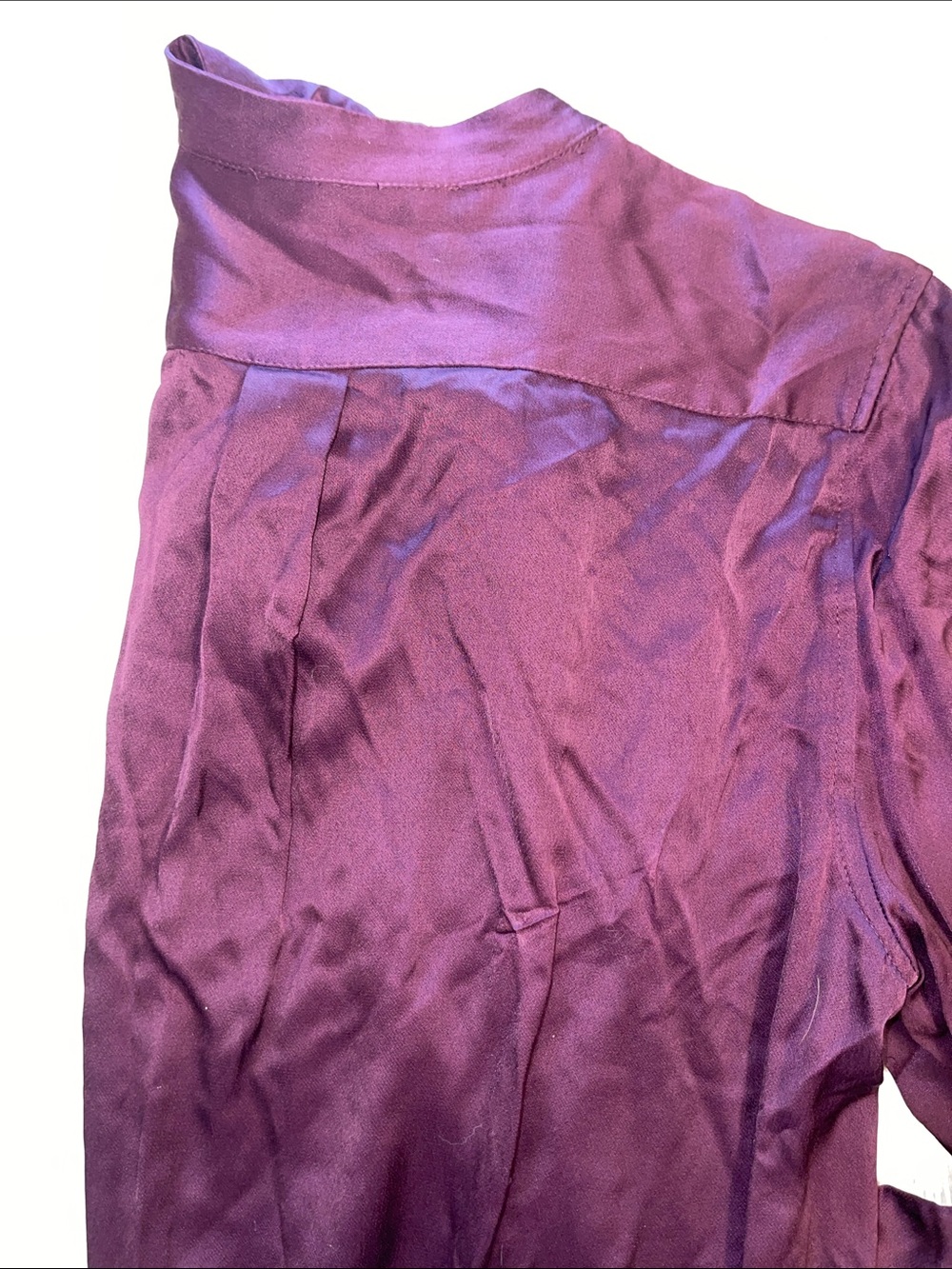 Zara Plum Satin Button-Up Shirt XS- never worn! - Picture 5 of 5